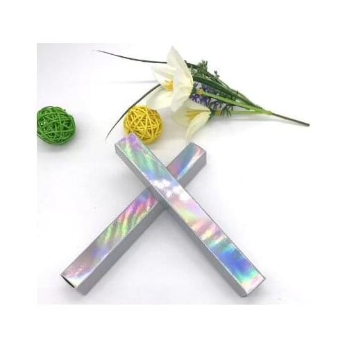 100pcs- L*W*H. 1.5*1.5*14cm Silver Eyeliner Packaging Paper Box Lipstick Pen Package box