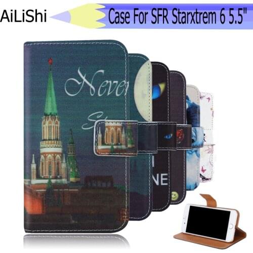 AiLiShi For SFR Starxtrem 6 5.5" Case Exclusive Phone Starxtrem 6 5.5" SFR Leather Case Flip Credit Card Holder Wallet 6 Colors