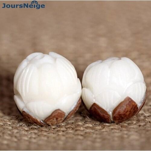 Wholesale Fine Caved White Natural Bodhi With Skin Lotus Buddha Bead DIY Scattered Bead Hand String Pendant Jewelry Accessories