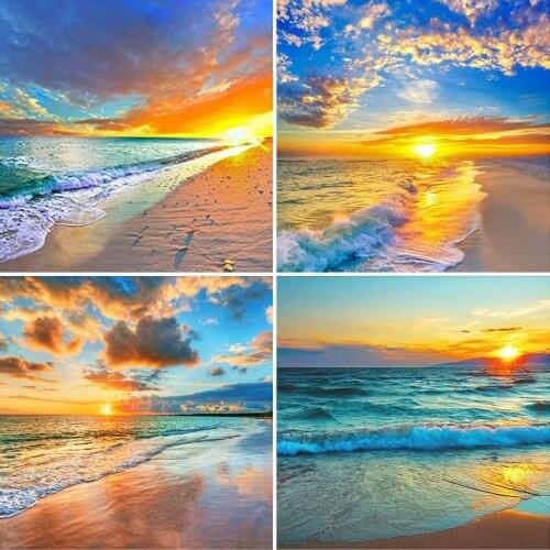 EverShine Diamond Painting Sunset Full Diamond Embroidery Landscape Picture Mosaic Seaside Full Square DIY Cross Stitch Wall Art