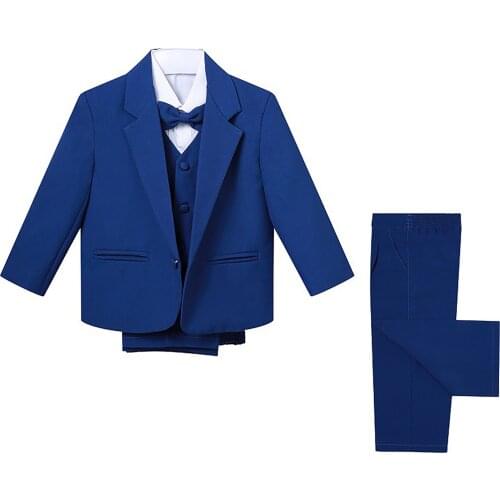 5Pcs Set Autumn Childrens Clothing Sets Baby Boy Clothes Vest Gentleman Suit for Weddings Birthday Party Formal Clothing Suits