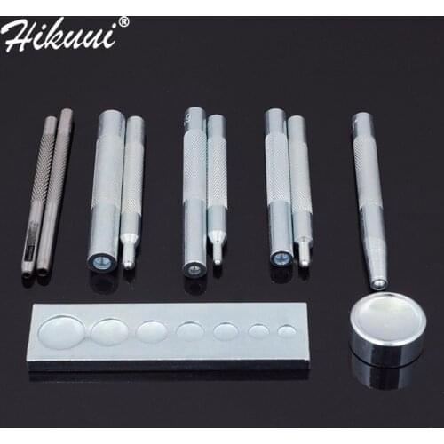 Leather Snap Button Tools Kit Punch Hole Snap Rivet Button Setter Die Base Kit Leather Craft Working Installation Tools