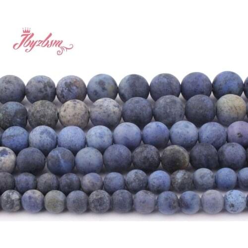 6,8,10mm Round Ball Frost Matte Blue Mutil-Color Jaspers Agates Stone Beads For DIY Necklace Jewelry Making 15" Free Shipping