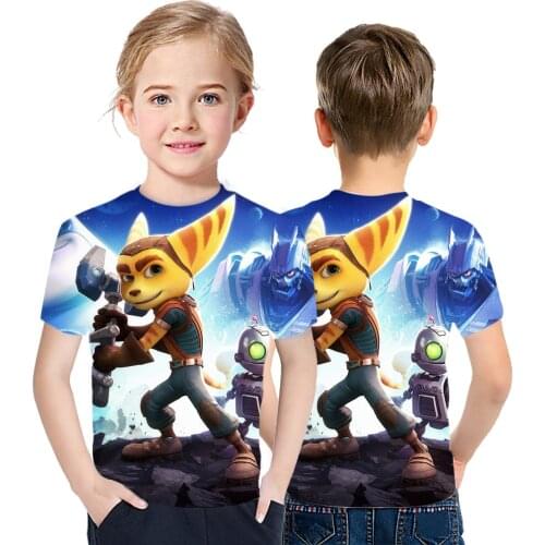 Summer Personality Fashion Boys Girls Ratchet And Clank T-Shirt Factory Direct 3D Print Large Cotton Short Sleeves In Europe Ame