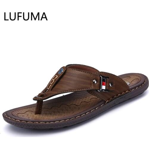 Мужские кожаные сандали Lufuma China At AliExpress
