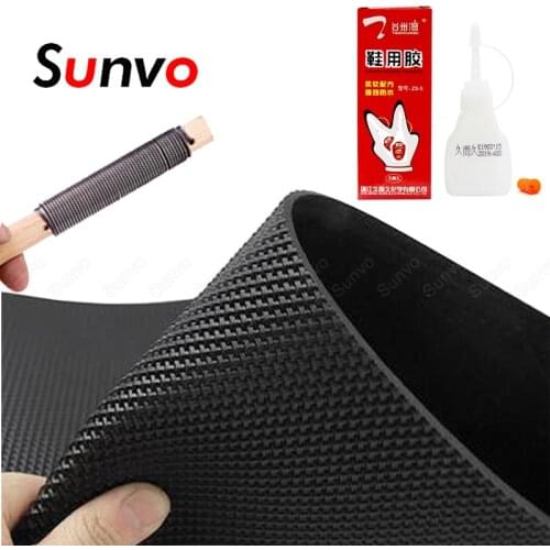 4pcs Rubber Shoe Soles Kit for Repair Shoe Sole Tool Anti Slip Outsoles Patch +2 Glue +1 Sole File Knife Shoe Accessories Set