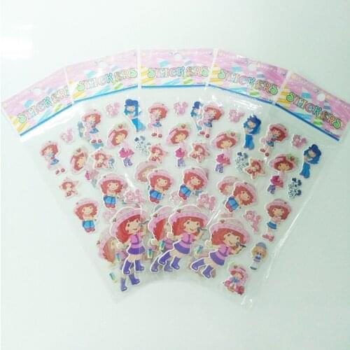 Strawberry Girl DIY Stickers PVC Scrapbook Planner Stationery Diary Stickers Children Kids Student Praise 20 Sheets