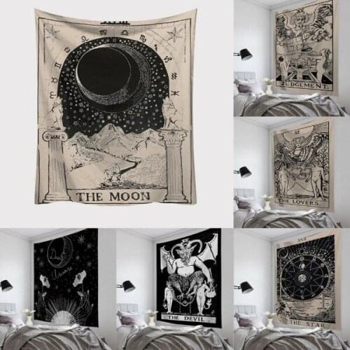 Tarot Card Tapestry Wall Hanging Astrology Divination Bedspread Beach Mat Home Decoration Tapestry Home Textile