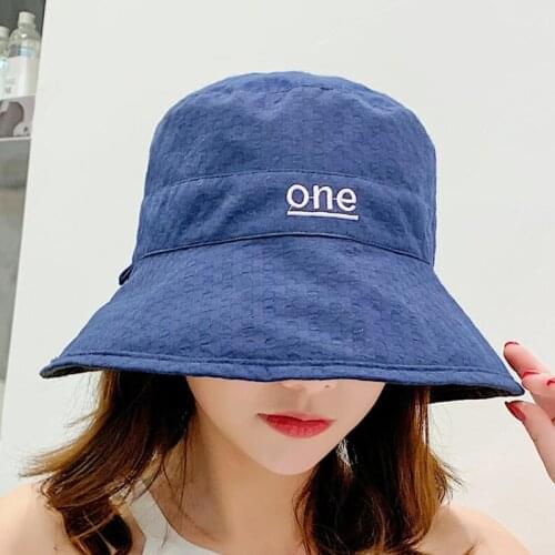 2021 New Women Bucket Hat Ladies Spring And Summer Sun Hat Double-sided Letter Foldable Sun Hat Big Brim Hat Fisherman Hat