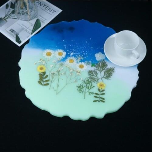 Transparent Silicone Mould Dried Flower Resin Decorative Craft DIY Sea island shape Coaster Mold epoxy resin molds for jewelry