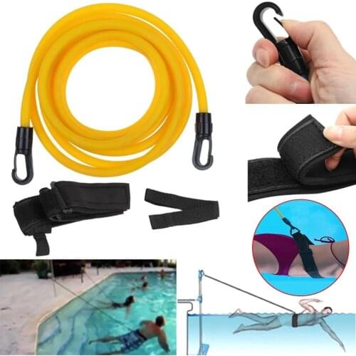 4M Adjustable Swim Training Resistance Belt High Quality Elastic Rope Swim Pool Safety Training Band Latex Tubes Exerciser