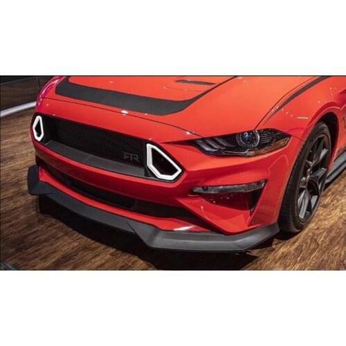 ABS Car Front Bumper Mesh Grille Around Trim Racing GrillsWith Lamp RTR-style Fits For Ford Mustang 2018 2019