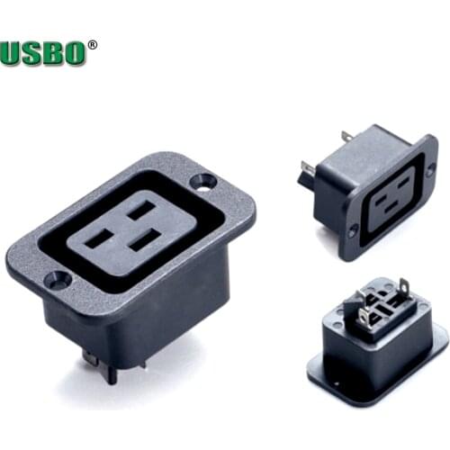 Wholesale ce 250v 16a IEC320 C19 3 sprong AC PDU UPS screw locked power outlet 3p electrical Panel Receptacle AC socket
