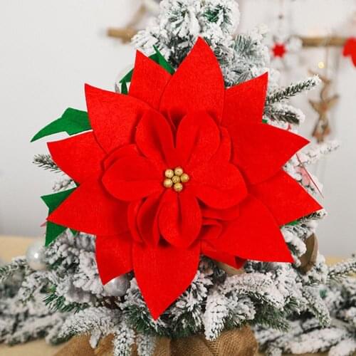 Non-woven Fabric Christmas Flower Shape Curtain Tieback Tie Back Buckle Home Xmas Window Curtain Decorative Accessories