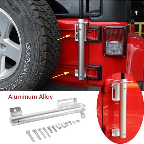 Alloy Multifunctional Flagpole Bracket Kit For Jeep Wrangler TJ JK JL JT 1997-2020