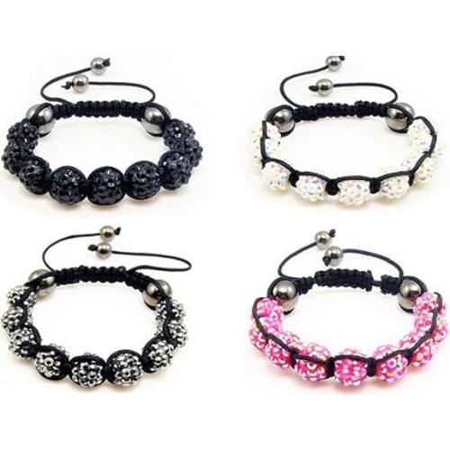 Wen women disco ball+new+Gift.4Pcs/Lot Mixed 4 Color Resin rhinestone bead jewelry.Hotsale crystal Bracelet For WOmen