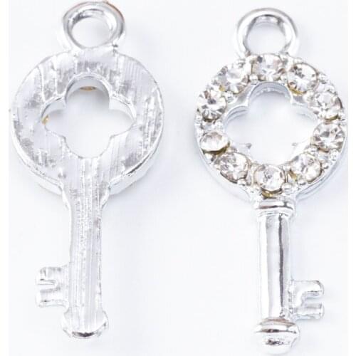 YEPENGFEI 20 PCS key crystal Charms Alloy jewelry Pendants for Jewelry Making DIY Handmade Craft Accessories js2123