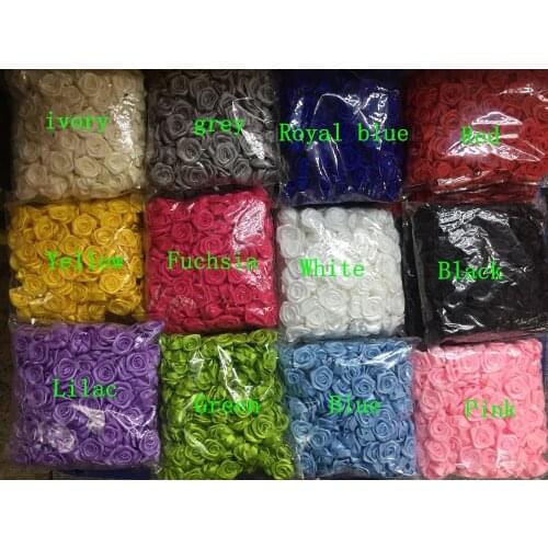 100pcs 25mm Handmade Satin Ribbon Roses Flowers Decorative Flowers DIY Crafts Wedding Bouquets Embellishments,12 Colors