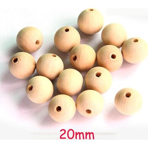 100pcs 20mm DIY chunky wooden beads natural Round wood spacer beads,jewelry making maple beads wholesale WC032