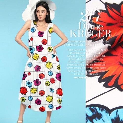 118 cm printed silk fabric for dress 19 mm silk silk stretch satin fabric digital inkjet spandex fabric wholesale silk cloth