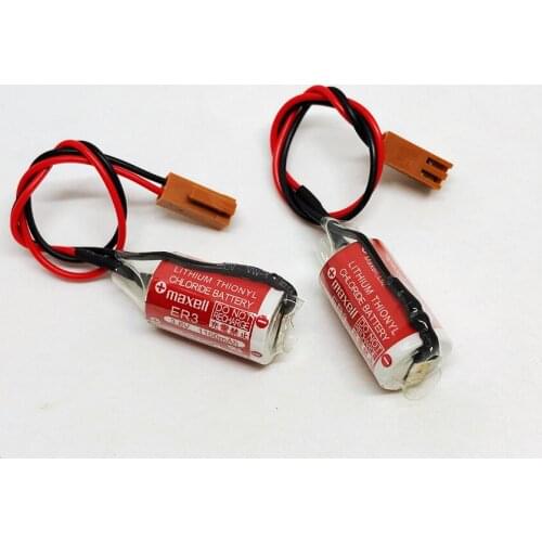 2pcs/lot New Genuine Maxell ER3 3.6V 1100MAH Horned PLC Battery Lithium Thionyl Chloride Batteries With Plugs Made in Japan