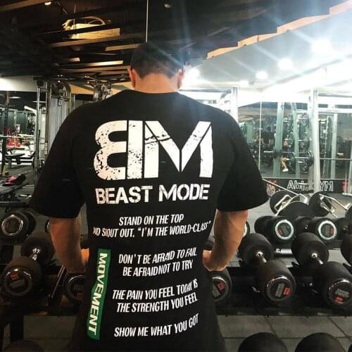 2020 Summer Men Gyms T shirt Fitness Bodybuilding Loose Shirts Fashion Leisure Short Sleeve Fashion stitching Tee Tops