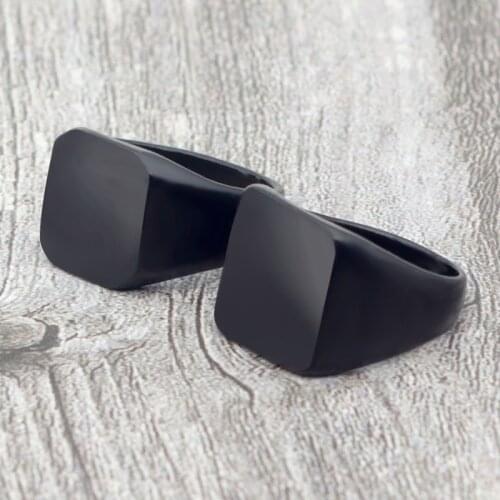 2021 New Square Ring Classic Hero Style Black Rings for men Jewelry bijoux femme Party Gift