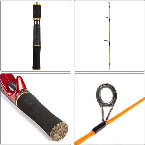 52cm Ice Fishing Rods Portable Pocket Winter Fishing Rods Combo Pen Pole Lures Tackle Spinning Casting Hard Rod