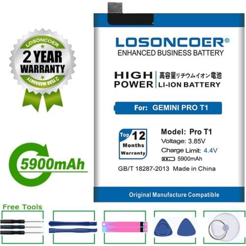 LOSONCOER Battery 5900mAh for Ulefone Gemini Pro T1 Smart Phone Battery