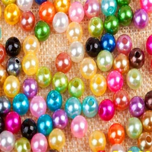 Acrylic pearls beads ABS curtain pearl with hole resin garments jewelry Necklace bracelet DIY accessories AF36