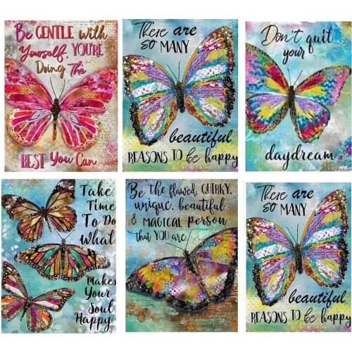 Diamond Embroidery Butterfly Full Square Painting Animal Picture Handcraft Mosaic Art Kit Home Decoration