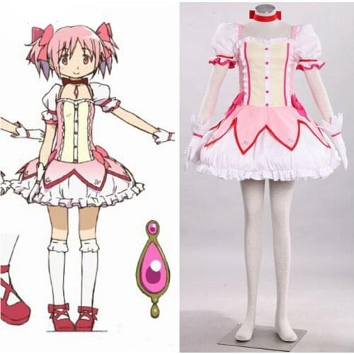 Anime Puella Magi Madoka Magica Kaname Cosplay Costume Outfits Halloween Customize for Adults and kids