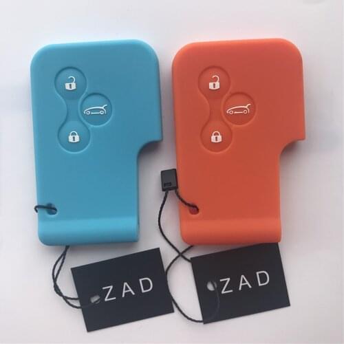ZAD silica gel car key protection case cover set holder for Renault Megane R.S. Scenic 3 button card key case shell cover