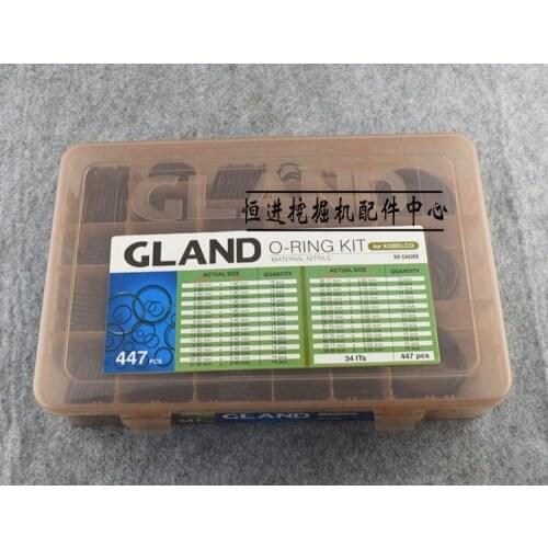 Free shipping for Excavator Parts Boxed O-rings Transparent Sealing Rings European Rings kit for KOBELCO