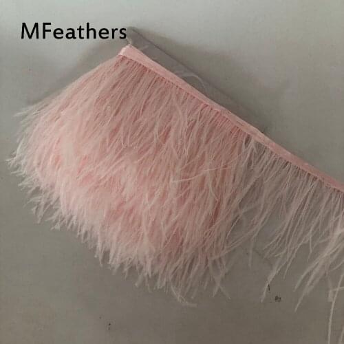 Pale Pink Dyed natural&real Ostrich feather trims 10-15cm 8-10cm Feather fringes strips