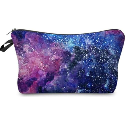Blue Starry Sky Printed Pencil Case School High Capacity Durable Portable Makeup Bag Women Custom Pattern Fashion Cosmetic Bag