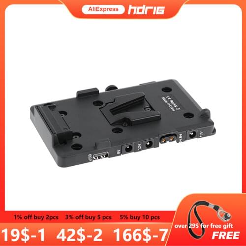 HDRIG V-Mount Power Distributor Adapter V Lock Battery Pinch DC Cable with Multiple Output Interface for DSLR Camera Monitor