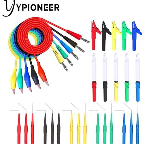 Cleqee P1920 Alligator clip to Banana plug test lead test probe connect to 4mm banana plug for electrical back probe kit