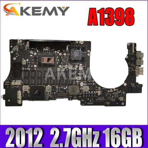 A1398 Motherboard For Macbook Pro Retina 15.4" 2.7 GHZ 16 GB logic board 820-3332-A 2012 A1398 Laptop Mianboard