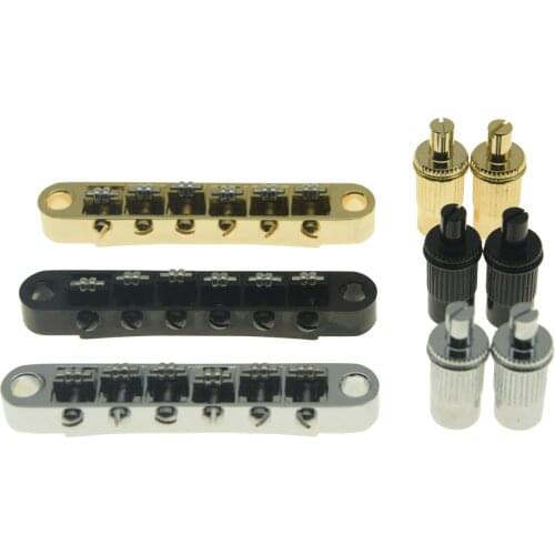 Dopro Guitar Roller Saddle Bridge Tune-O-Matic Bridge For Epiphone Les Paul,SG,Dot,Bigsby T-O-M with M8 Threaded Posts