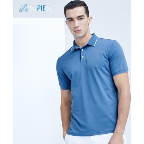 SUPIELD Mesh Breathable Cool Men Polos Shirts Comfortable Short Sleeve Solid Casual Polos Hommes Fashion Summer Lapel Male Tops