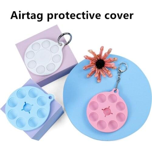 Soft Silicone Protective Case For AirTag Key Finder Location Tracker 2021 Anti-Scratch Anti-Lost Durable Cover with Keychain