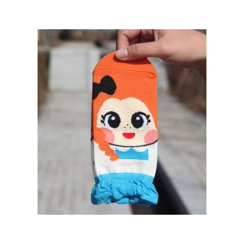 12pairs/lot korean style woman cartoon cotton socks princess socks mermaid short casual socks