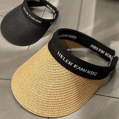 NEW Kpop Straw Air Top Fisher Baseball Hat Women Sun Protection Sunshade Cap Beach Outdoor Leisure Sun-proof Peaked Student Hats