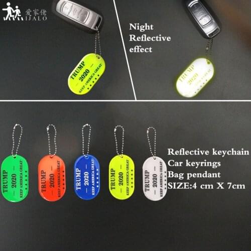 USA RE-Election Trump for president 2020 MAGA Make America Great Keep America soft PVC Reflective keychains for traffic safety