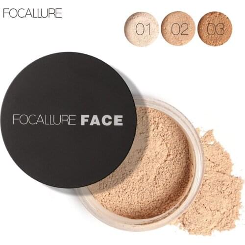 FOCALLURE New Brand Makeup Powder 3 Colors Loose Powder Face Makeup Waterproof Loose Powder Skin Finish Powder