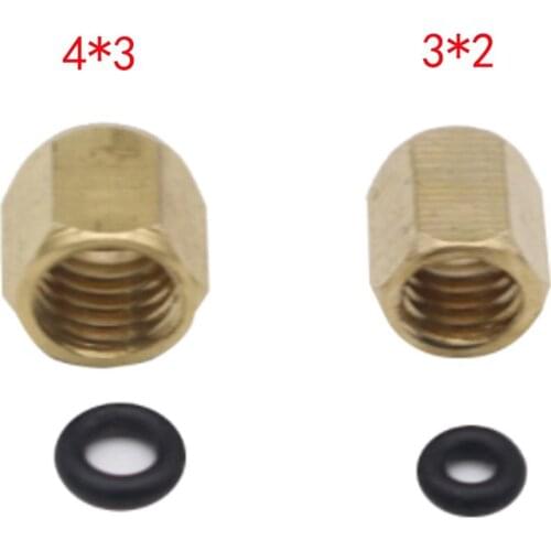 10Pcs printhead damper connector Copper Nut with rubber O ring 3*2mm 4*3mm for Epson /Roland/Mutoh/Mimaki DX4 DX5 DX7 Ink Damper