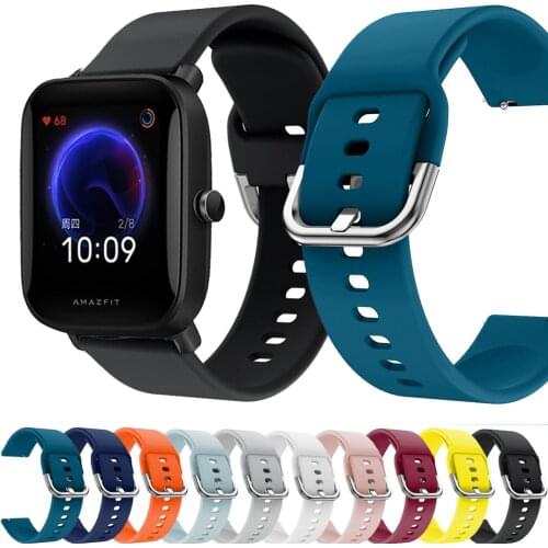 20mm Watch Band For Huami Amazfit Bip U Smartwatch Strap Watchbands Wristband Silicone Bracelet For amazfit pop bip 1s lite