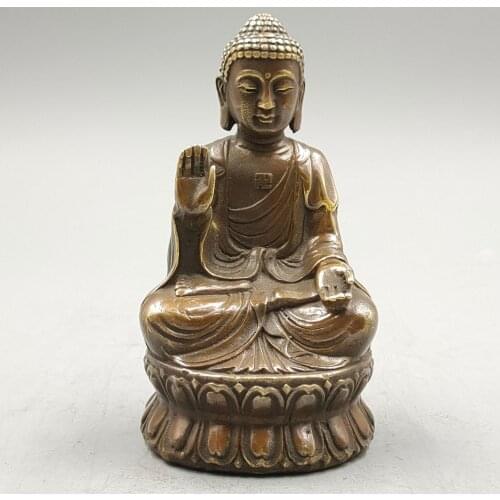Collect China Fine Workmanship Copper Sculpture Brass Buddha Metal Crafts Home Decoration#2