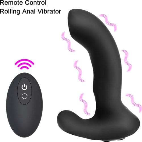 Remote Control Rolling Anal Vibrator Anal Sex Toy for Woman & Man 10 Speeds Vibration Vibrating Prostate Massager Male Butt Plug